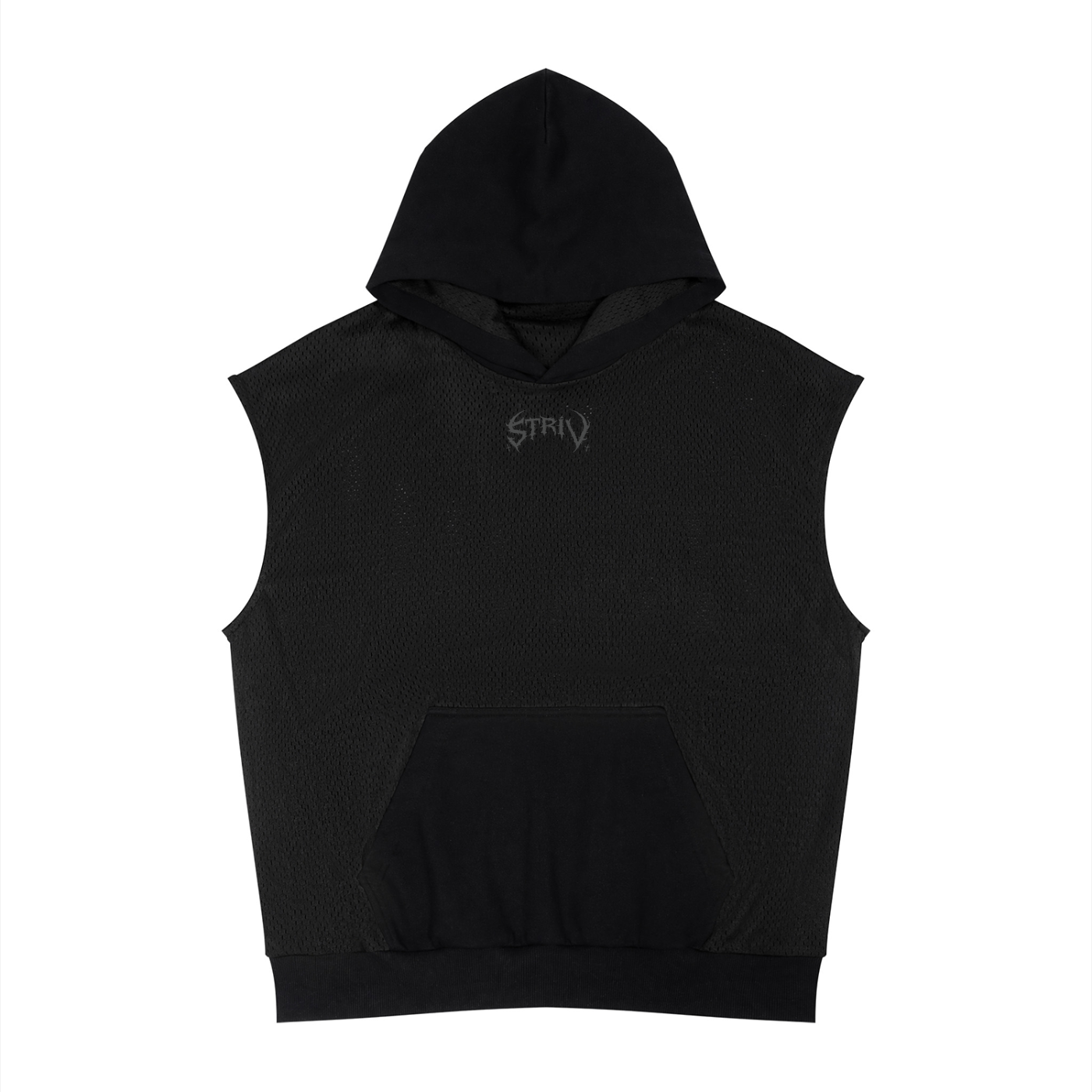 Mesh Sleeveless Hoodie